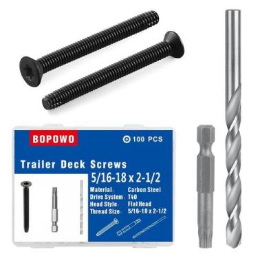 Imagem de Parafusos de plataforma de reboque Bopowo 100 Qty 5/16-18 x 2-1/2 de c