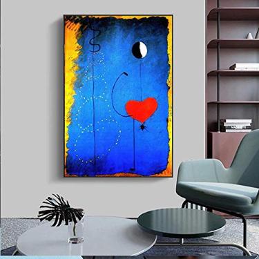 Imagem de Impressões famosas de Joan Miro - Impressão de pinturas de Joan Miro em tela - Arte moderna Joan Miro Pôsters - Imagens de arte de parede em tela abstrata para decoração de sala de estar (amor do