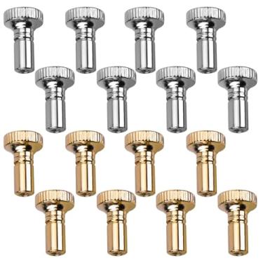 Imagem de 16unid Botões para Interruptor de Lâmpada, Botões de Soquete Lâmpada Prateados Dourados Botõe Substituição Interruptor Liga/Desliga para Luminárias Piso e Mesa