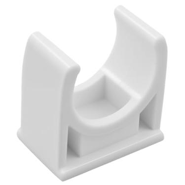 Imagem de BokWin Grampos de tubos de água de PVC em forma de U, pacote com 100, fivelas em forma de U de PVC branco de 1/2 polegada (16 mm) adequadas para bandejas de TV/tubos/suporte de mangueira, clipes de