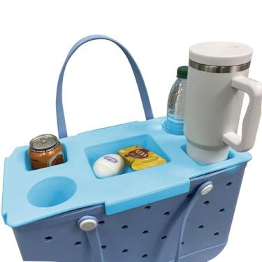 Imagem de W WINTMING Bandeja superior para copo Bogg Bag XL EVA Drink Snack Tray Topper multifuncional organizador de copos tampa adequada para Stanley Cup (azul)