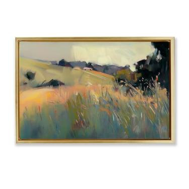Imagem de Stupell Industries Moderna Planícies Tranquil Gold Framed Floater Canvas Wall Art Design por Elara Yasna, 21 x 31