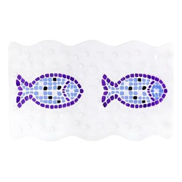 Imagem de Tapete Para Banheiro Antiderrapante Box 59x34cm Peixes