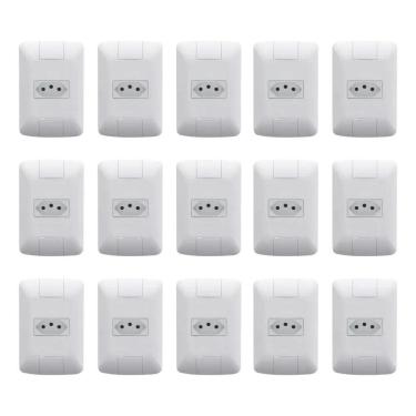 Imagem de Kit C/15 Tomada Simples 4X2 Embutir 2P+T Tramontina