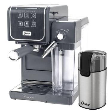 Imagem de Kit Cafeteira PrimaLatte Touch e Moedor de Café Elétrico Oster 110V