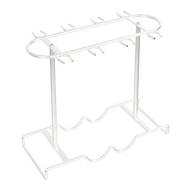 Imagem de predolo Suporte para copos de vinho de, suporte para exposição de copos, independente, para de mesa, cabide para de vinho para cozinha, Branco