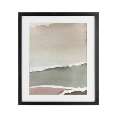 Imagem de Stupell Industries Impressão emoldurada preta rasgada Whispers abstração sob vidro por Emma Peal, 53 x 43 cm