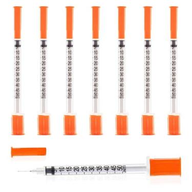 Imagem de Seringa U-100 0,5 mL com agulha 30G 8mm, embalada individualmente - se