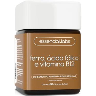 Imagem de FERRO com ÁCIDO FÓLICO e VITAMINA B12-60 Cápsulas Softgel - Fórmula Avançada com Máxima Absorção