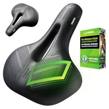 Imagem de RBRL Assento de bicicleta – confortável, ampla almofada de espuma Pro-Memory com dupla absorção de choque, selim de bicicleta impermeável, assento de bicicleta ergométrica para BMX, MTB e estrada