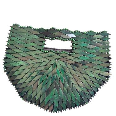 Imagem de Bolsa Madeira Meia Lua Alça Embutida Verde 30cm