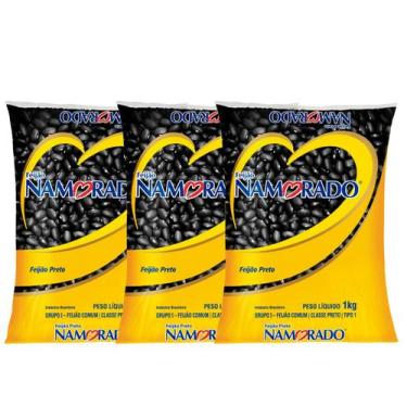 Imagem de Kit 3 Feijão Preto Namorado Selecionado 1kg