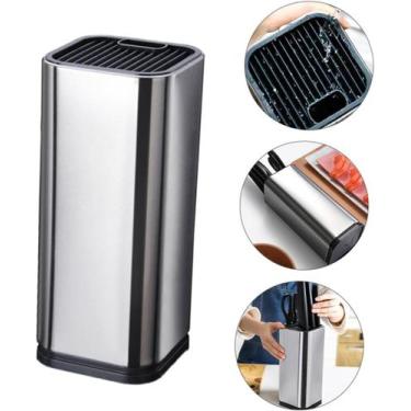 Imagem de Cepo Inox Suporte Para Guardar Facas Talher Cozinha Universal - Clink