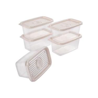 Imagem de Conjunto 5 Potes Pop 150ml Retangular - Plasútil, Pop