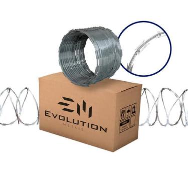Imagem de Cerca Concertina Galvanizada Dupla Clipada 45cm 5 Metros - Evolution M