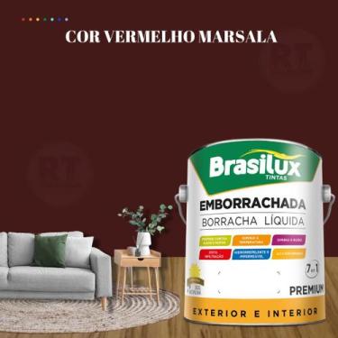 Imagem de Tinta Borracha Líquida Cor Vermelho Para Parede 3,2l Acrílica Lavável 