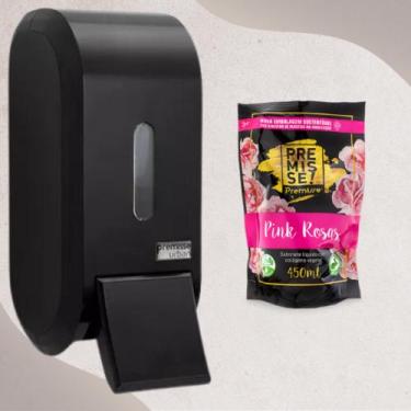 Imagem de Saboneteira Premisse Preta + Sabonete Premisse 450 Ml, Pink Rosas