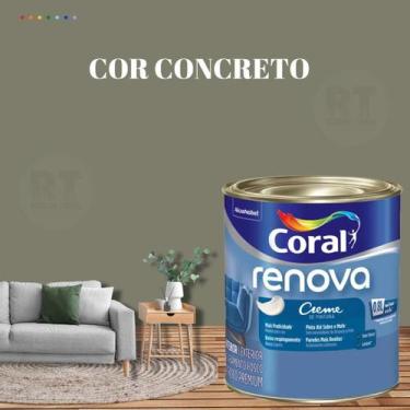 Imagem de Tinta Parede Cinza Renova Acrílica Fosca 800ml - Coral, CONCRETO