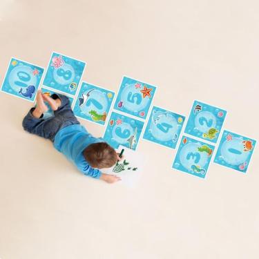 Imagem de Adesivo de Chão Infantil Amarelinha Fundo do Mar - Quartinhos
