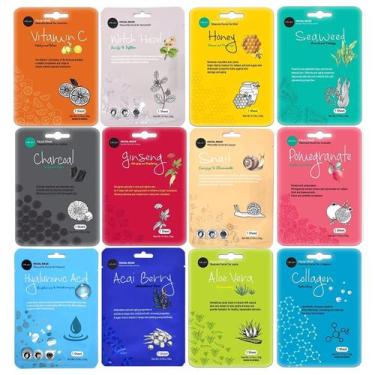 Imagem de Máscara facial Celavi Essence K-Beauty Skincare, pacote com 12 - Celav