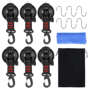 Imagem de ZJRDYYK Âncora de ventosa, 6 peças de âncora de ventosa a vácuo resistente com ganchos, ganchos de amarração de âncora de ventosa para acessório de lona de acampamento, toldo lateral do carro