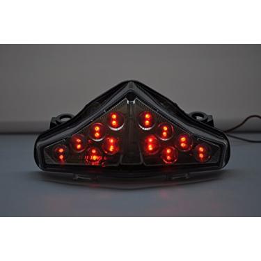 Imagem de Topzone Lighting Lente fumê luzes traseiras de LED para motocicleta, luz traseira de freio com indicadores de luz de seta integrados para Kawasaki 2010, 2011, 2012 EX650