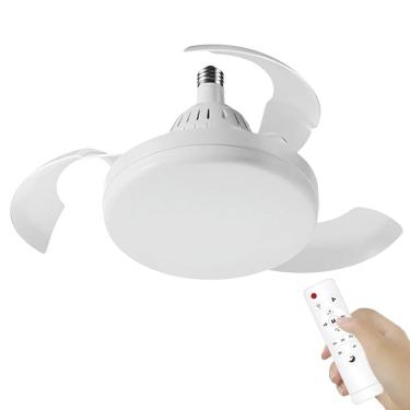 Imagem de Ventilador De Teto Retratil Lampada Led 3 em 1 Ajustavel Iluminaçao Controle Remoto Sala Casa Quarto Verao Calor