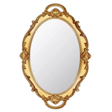 Imagem de Espelho de parede Eaoundm Small Oval Antique Vintage 37x25cm dourado