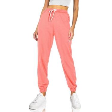 Imagem de Calça de moletom feminina AUTOMET com calça justa, rosa atlética, S