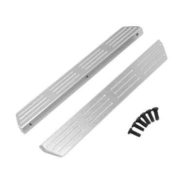 Imagem de MERIGLARE Pedais laterais de metal para carro RC, peça de reposição para atualização de pedal, placa lateral RC para caminhões de esteira para H12Y H12Y+ 1/12, Prata