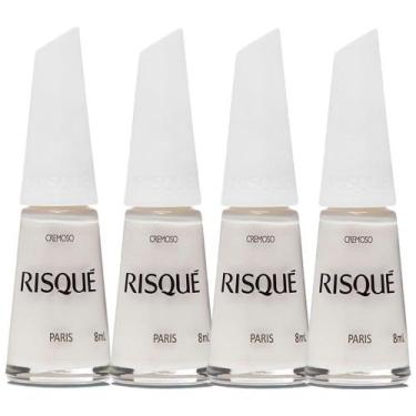 Imagem de Kit 4 Esmalte Risqué Cor Paris Hipoalergênico com 8ml