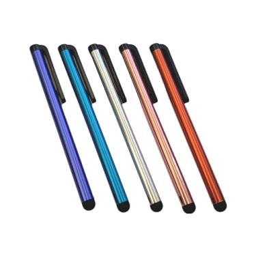 Imagem de HaawStez Caneta Stylus Stylus de metal pequena universal para smartphone, tablet, iOS/Android, dispositivos celulares com tela sensível ao toque (multicolorida, 5 peças)