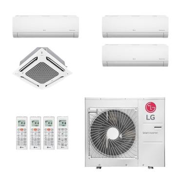 Imagem de Ar-Condicionado Multi Split Inverter LG 48.000 (1xEvap HW 7.000 + 1xEvap HW 9.000 + 1xEvap HW 18.000 + 1xEvap Cassete 4 Vias 24.000) Quente/Frio 220V