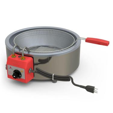 Imagem de Tacho Fritador Elétrico Progás Aço Inox Escovado com Cesto 7 Litros 127V PR-70E