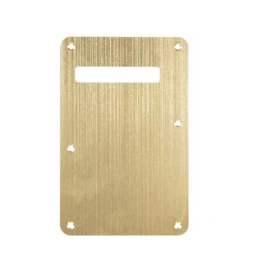 Imagem de DIAO79NI 6 furos Strat Metal Alumínio Placa Traseira Tremolo Trem Cavity Capa para Fender USA/Mexican Standard Stratocaster Guitarra Elétrica Estilo Moderno, Dourado