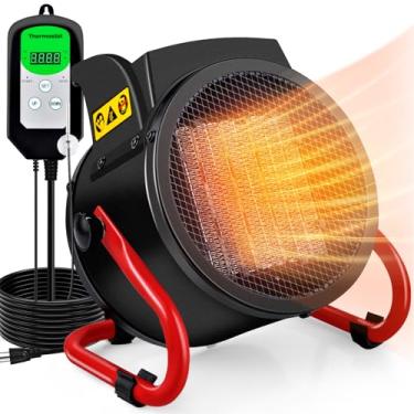 Imagem de SmterCon Aquecedor De Estufa Com Termostato, Controle Automático Potência, Visor Digital Temperatura, Aquecimento Rápido, Proteção Contra Superaquecimento, Elétrico Para Plantas Inverno, Tenda Culti