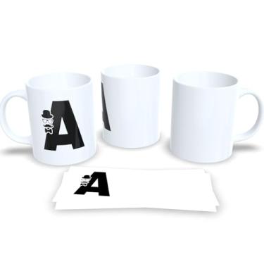 Imagem de Caneca de Porcelana Masculina Letra Inicial do Alfabeto (A)