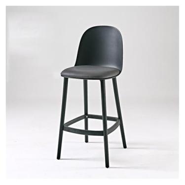 Imagem de Banco de bar de pub Bancos de bar para uso doméstico altos com encosto Cadeira ilha(Preto)