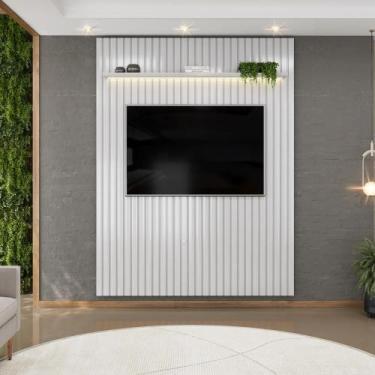 Imagem de Painel para TV até 65 Polegadas Ripado com LED DJ Móveis Trento 183 Ba