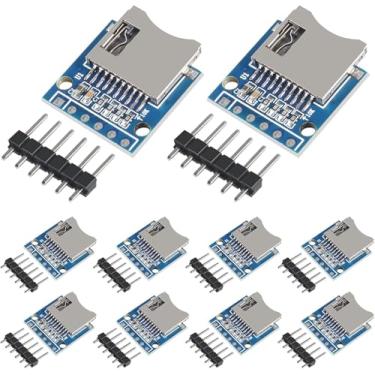 Imagem de Módulo leitor de cartão Micro SD SDHC TF com chip de conversão de nível de interface SPI compatível com Arduino Raspberry PI 10 peças