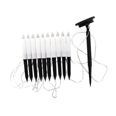 Imagem de Generic Velas solares cônicas, luz LED decorativa com suporte, lâmpada de jardim, luzes solares para áreas externas, caminho, quintal