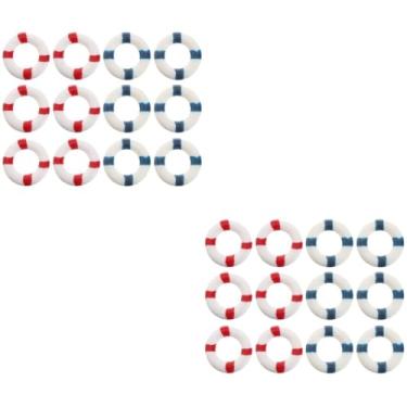 Imagem de Garneck peças de de natação, mini salva-vidas, mini salva-vidas, boia salva-vidas, berloques, decoração de aquário, miniatura, boia salva-vidas, oceano, decoração de praia