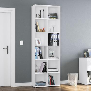 Imagem de Estante Multifuncional Caracol 12 Nichos Branco Politorno Móveis