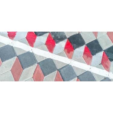 Imagem de Quadro Decorativo com Estampa Red And Black Tile Whitestripe 30 x 30 Papel 3 unidades