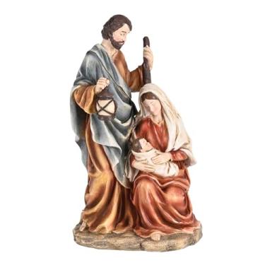 Imagem de Dicksons Estatueta individual do presépio de Natal 16,5 x 29 cm resina âmbar da família sagrada