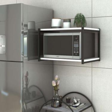 Imagem de Nicho Suspenso Suporte Micro Ondas Cozinha Luxo - D7, Branco