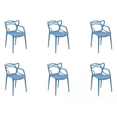 Imagem de Conjunto com 6 Cadeiras Allegra Azul - Rivatti