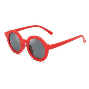 Imagem de Óculos de Sol Redondo Infantil Menina Menino(vermelho)