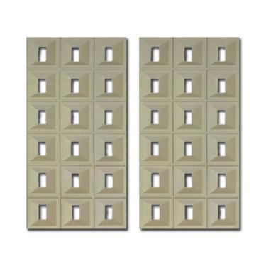 Imagem de Kit 2 Unidades Divisória Pedra Leve Cobogó Decorativo 120cm X 60cm 25mm Espessura Bege Escuro