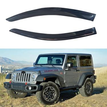 Imagem de Viseira de janela IG compatível com Jeep Wrangler JK 2 portas 2007-2018, defletor de ventilação lateral com proteção contra chuva, 2007 2008 2009 2010 2011 2012 2013 2014 2015 2016 2017 2018